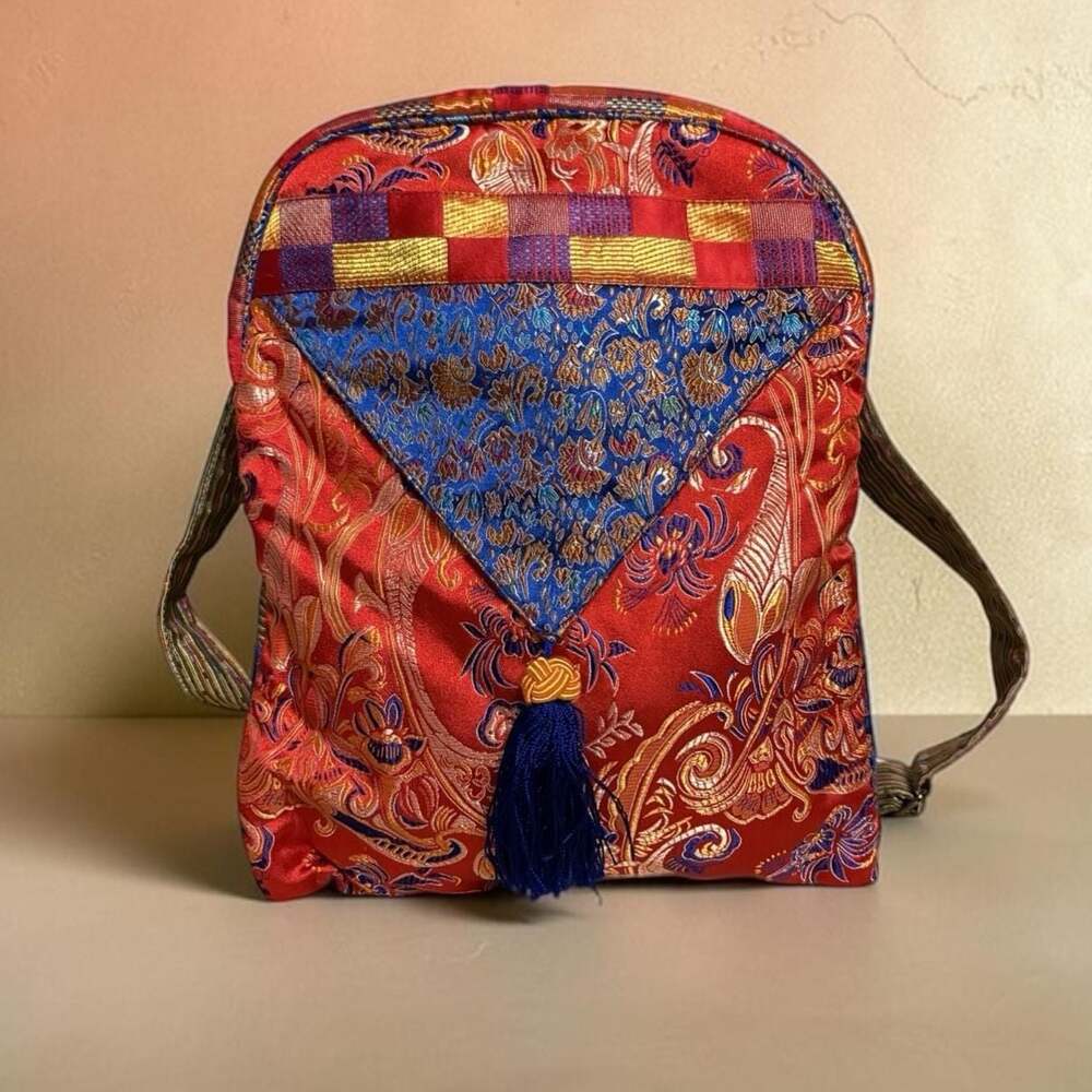 Shanghai Chic Designs Asian Floral Brocade Convertible Backpack/Crossbody Bag